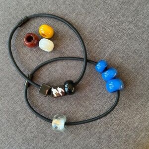 Zsiska Jewellery Bundle: 2 Necklace Cords + 10 Resin Beads!
